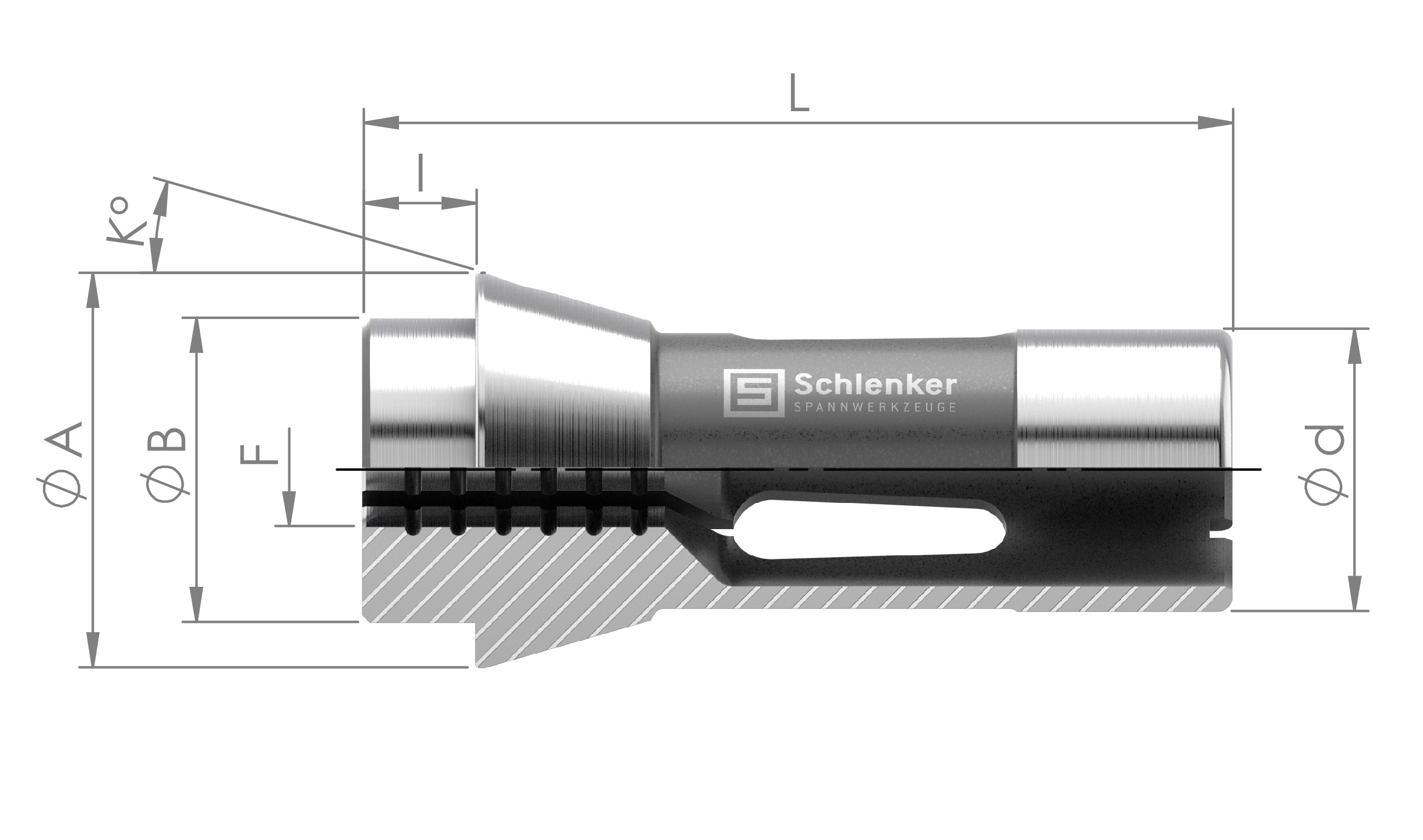 Vorbauspannzangen Gerillt E145 VBV M22x1 - © Schlenker Spannwerkzeuge